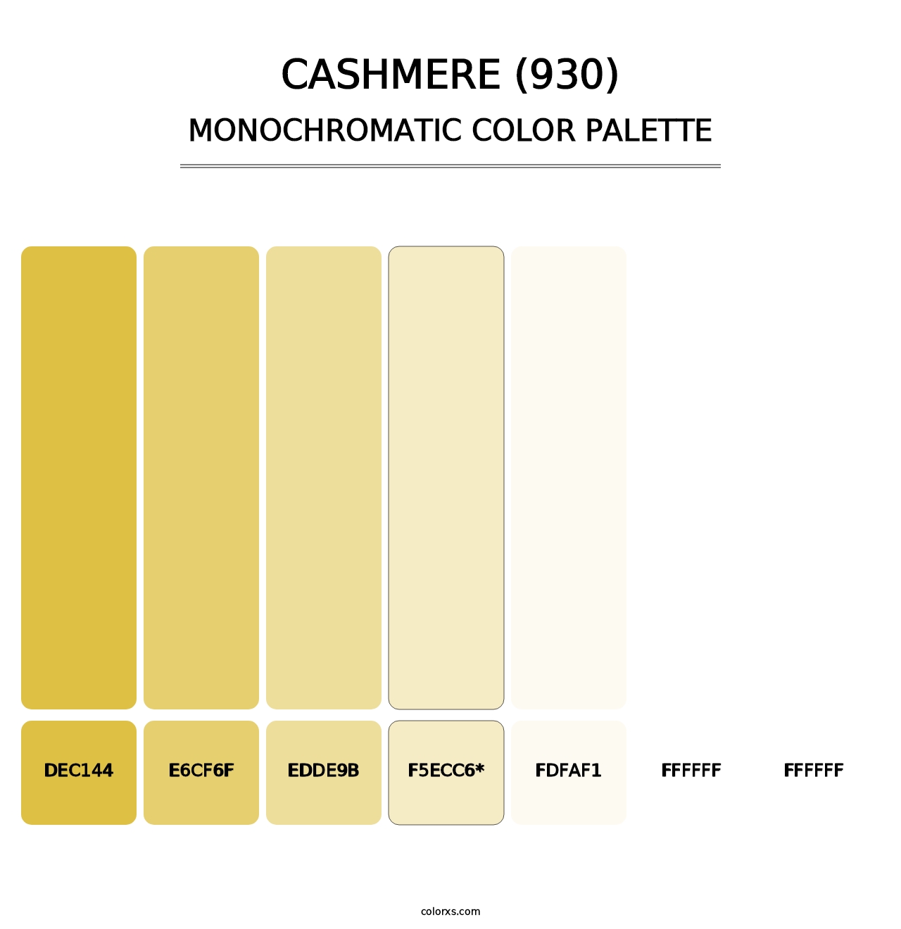 Cashmere (930) - Monochromatic Color Palette