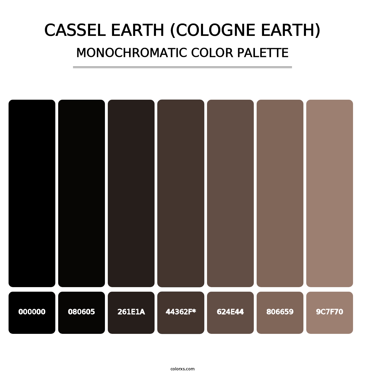 Cassel Earth (Cologne Earth) - Monochromatic Color Palette