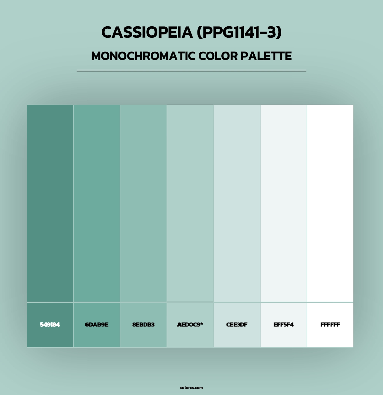 Cassiopeia (PPG1141-3) - Monochromatic Color Palette