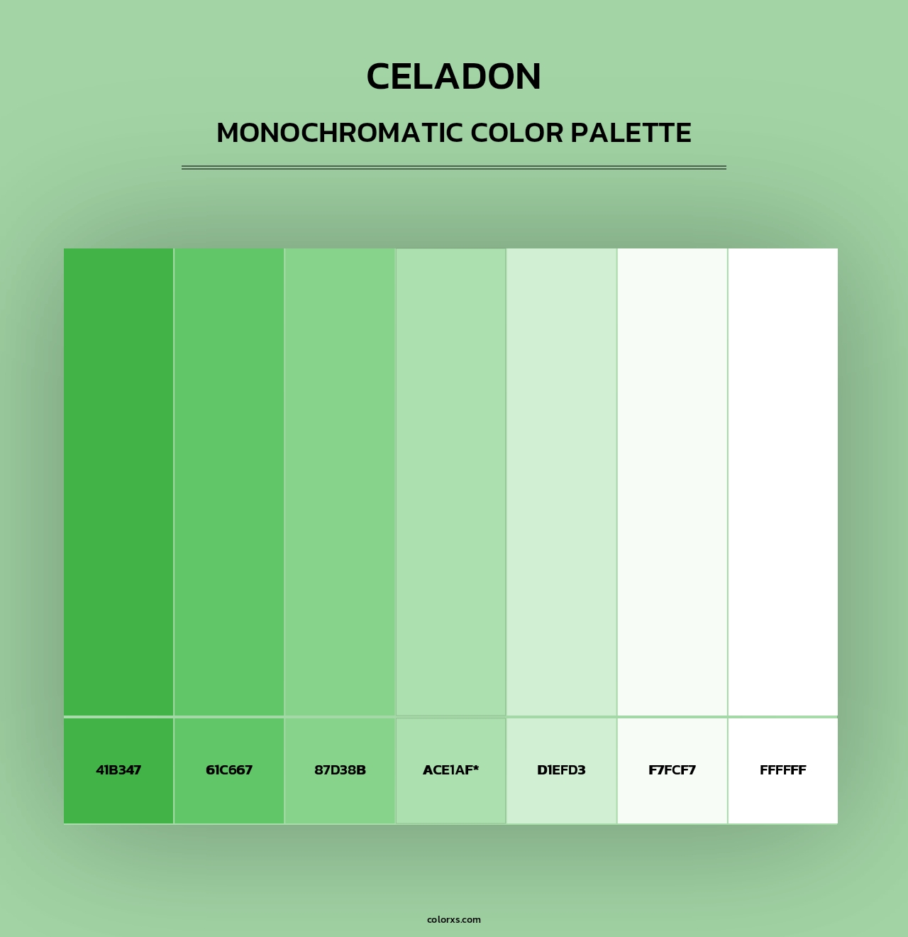 Celadon - Monochromatic Color Palette