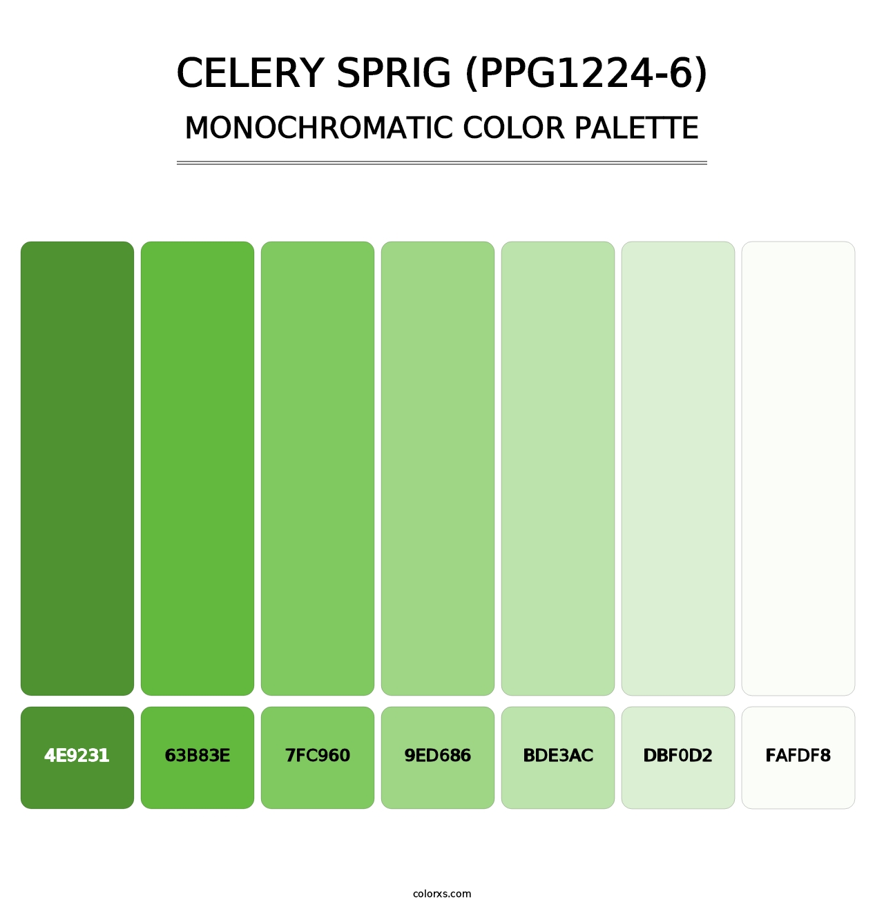 Celery Sprig (PPG1224-6) - Monochromatic Color Palette
