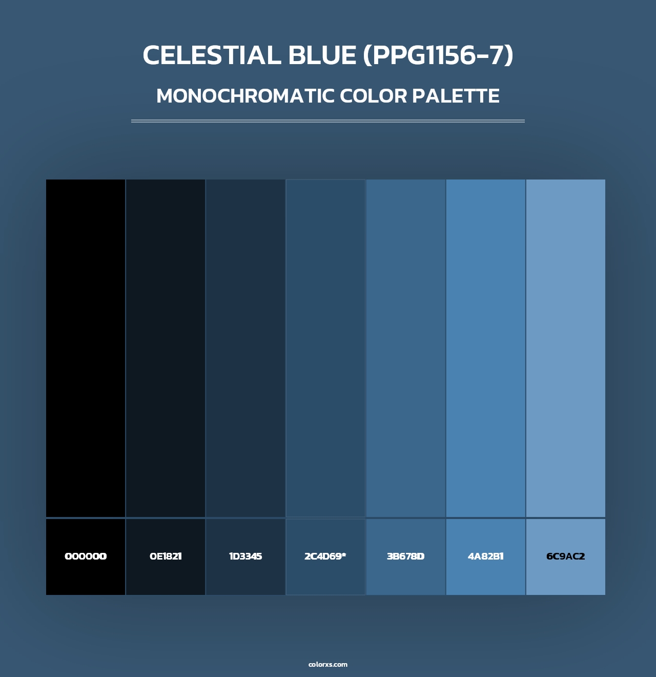 Celestial Blue (PPG1156-7) - Monochromatic Color Palette