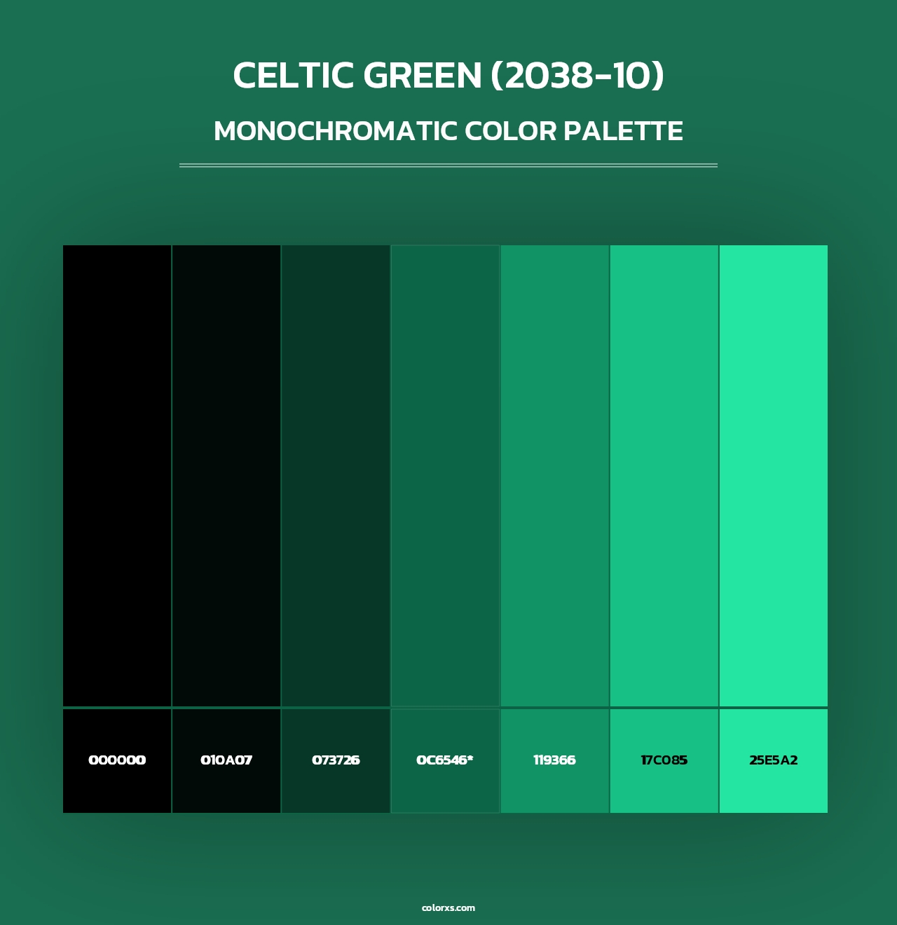 Celtic Green (2038-10) - Monochromatic Color Palette