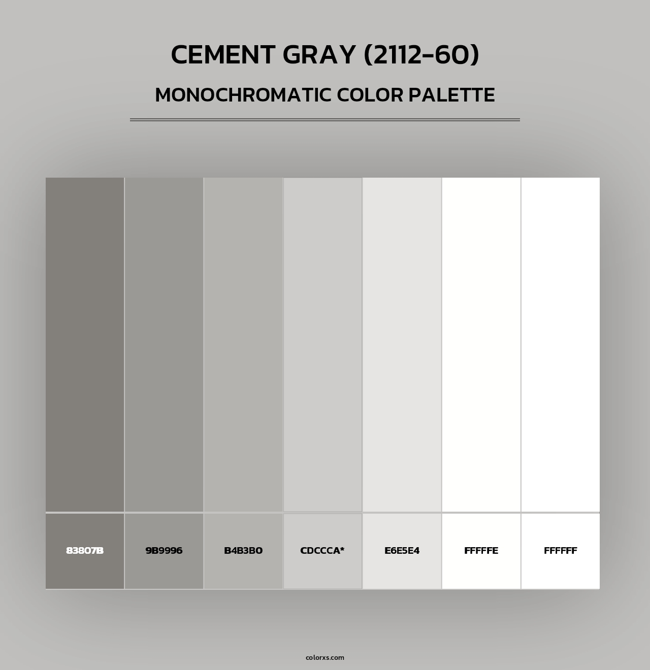 Cement Gray (2112-60) - Monochromatic Color Palette