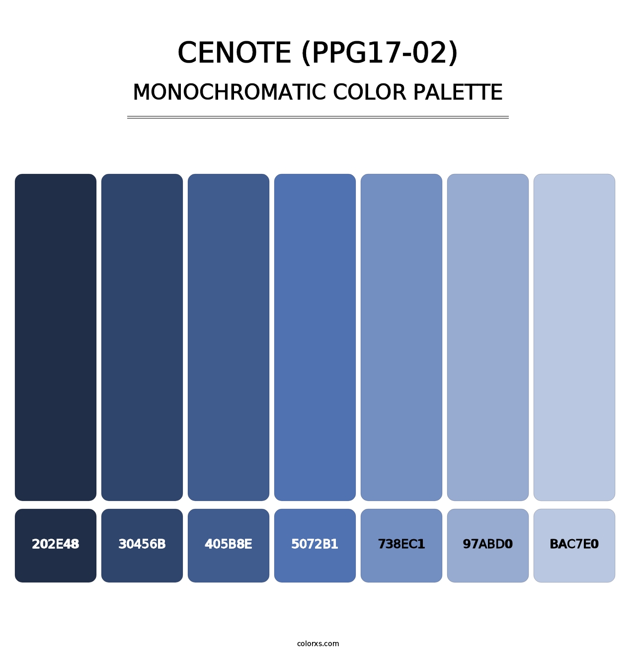 Cenote (PPG17-02) - Monochromatic Color Palette