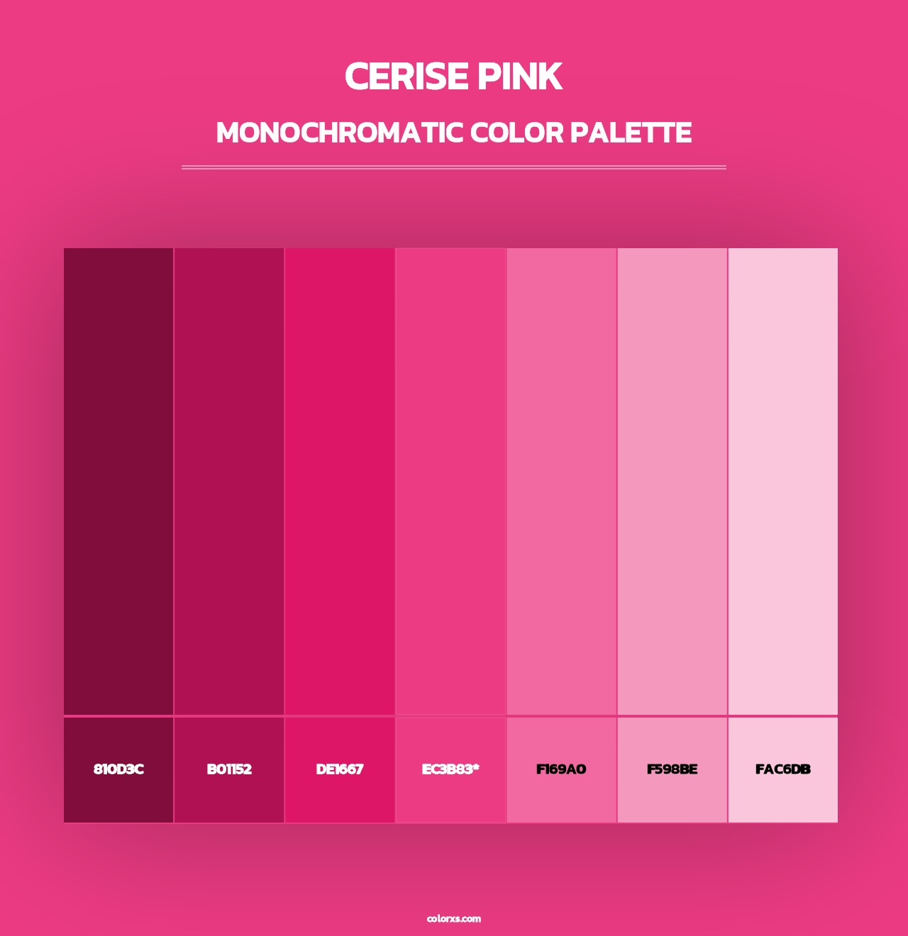 Cerise Pink - Monochromatic Color Palette
