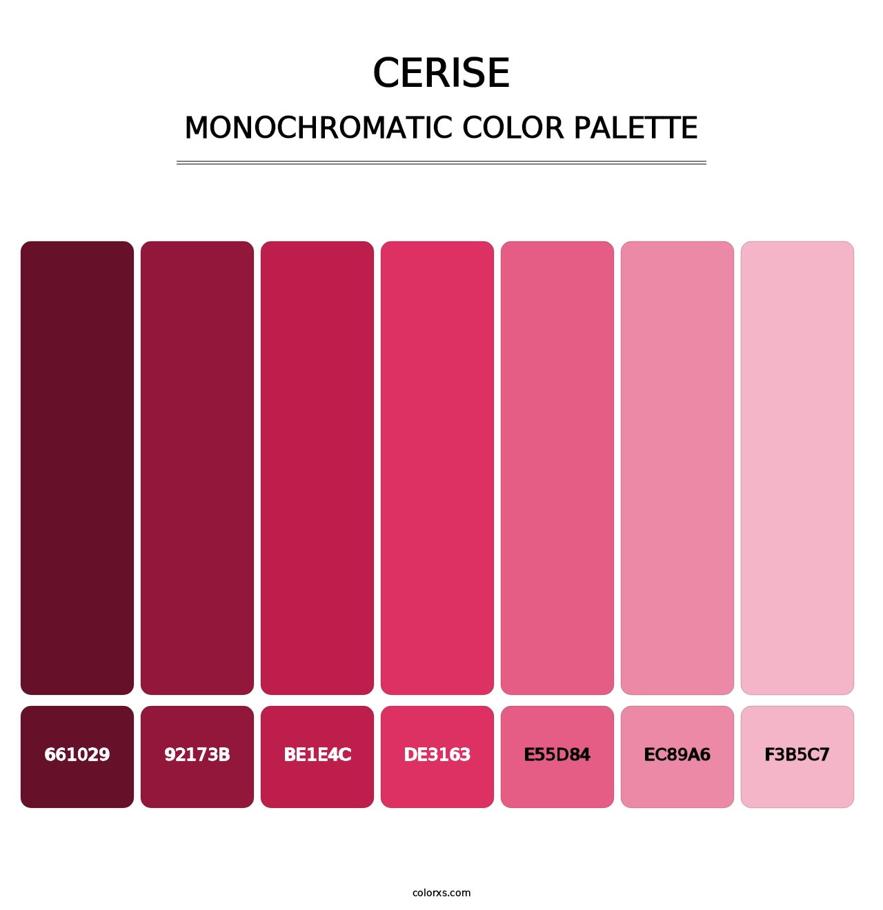 Cerise - Monochromatic Color Palette