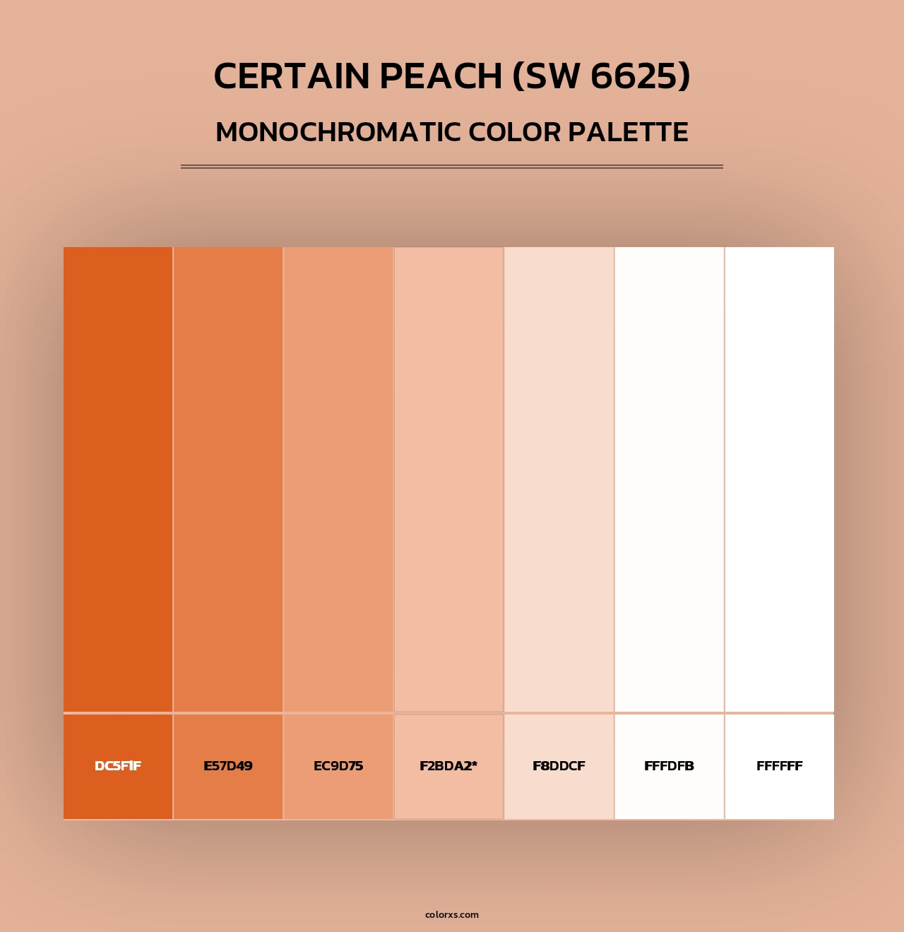 Certain Peach (SW 6625) - Monochromatic Color Palette