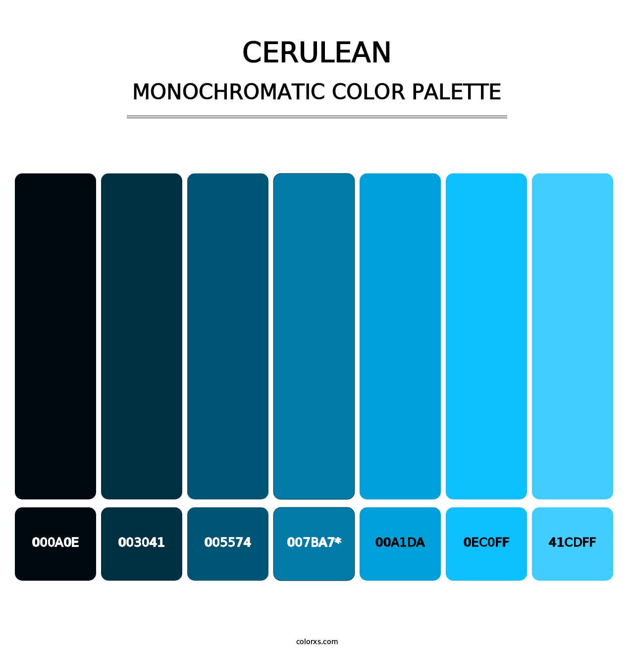 Cerulean - Monochromatic Color Palette