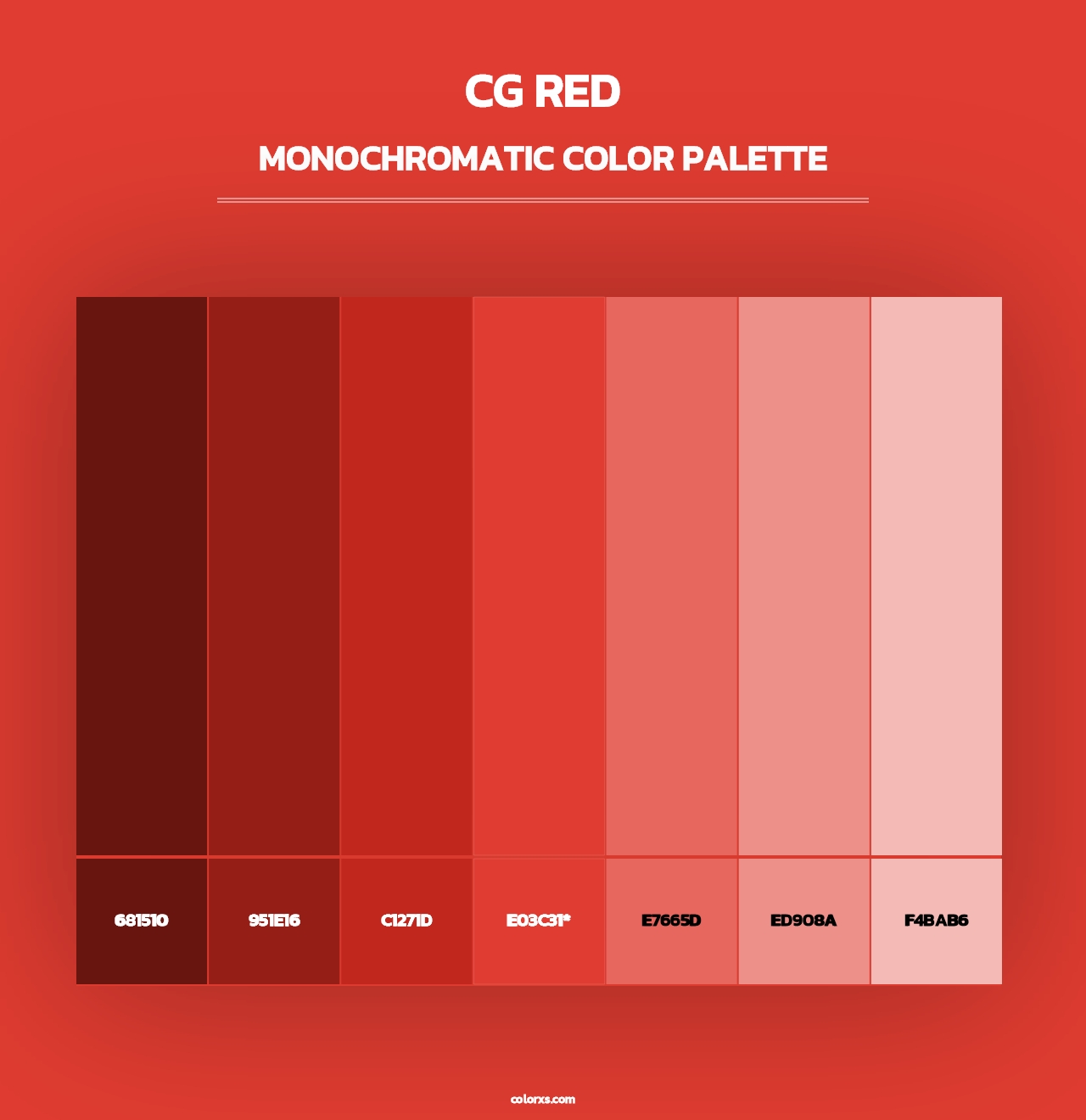 CG Red - Monochromatic Color Palette