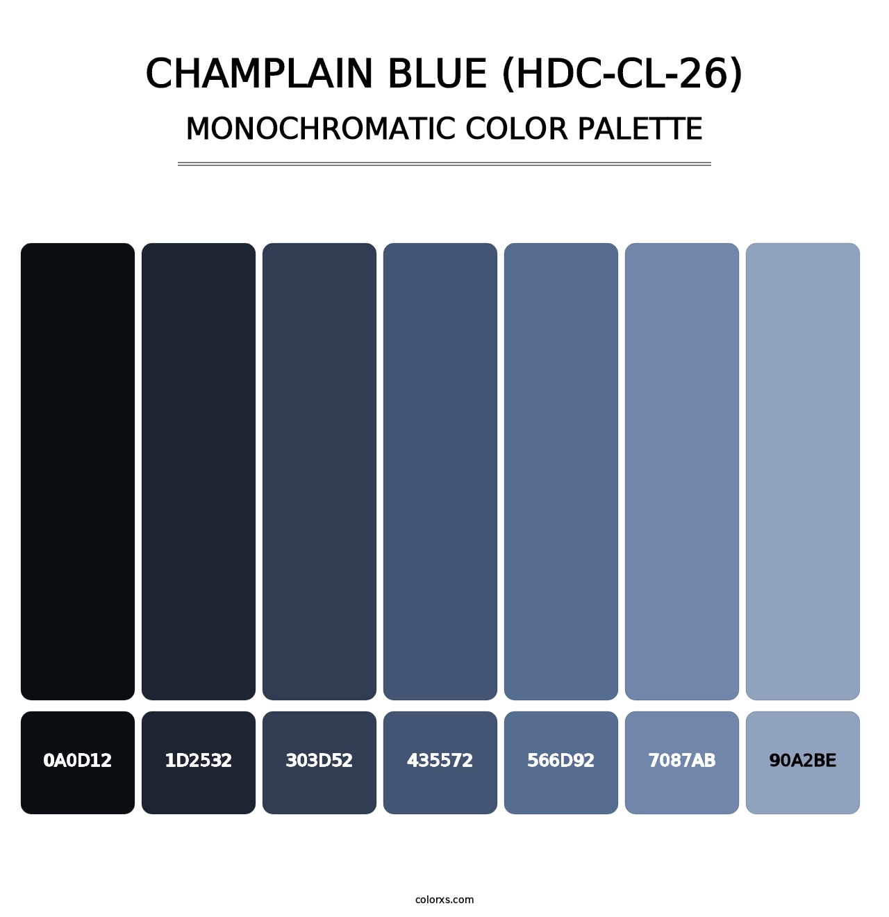 Champlain Blue (HDC-CL-26) - Monochromatic Color Palette