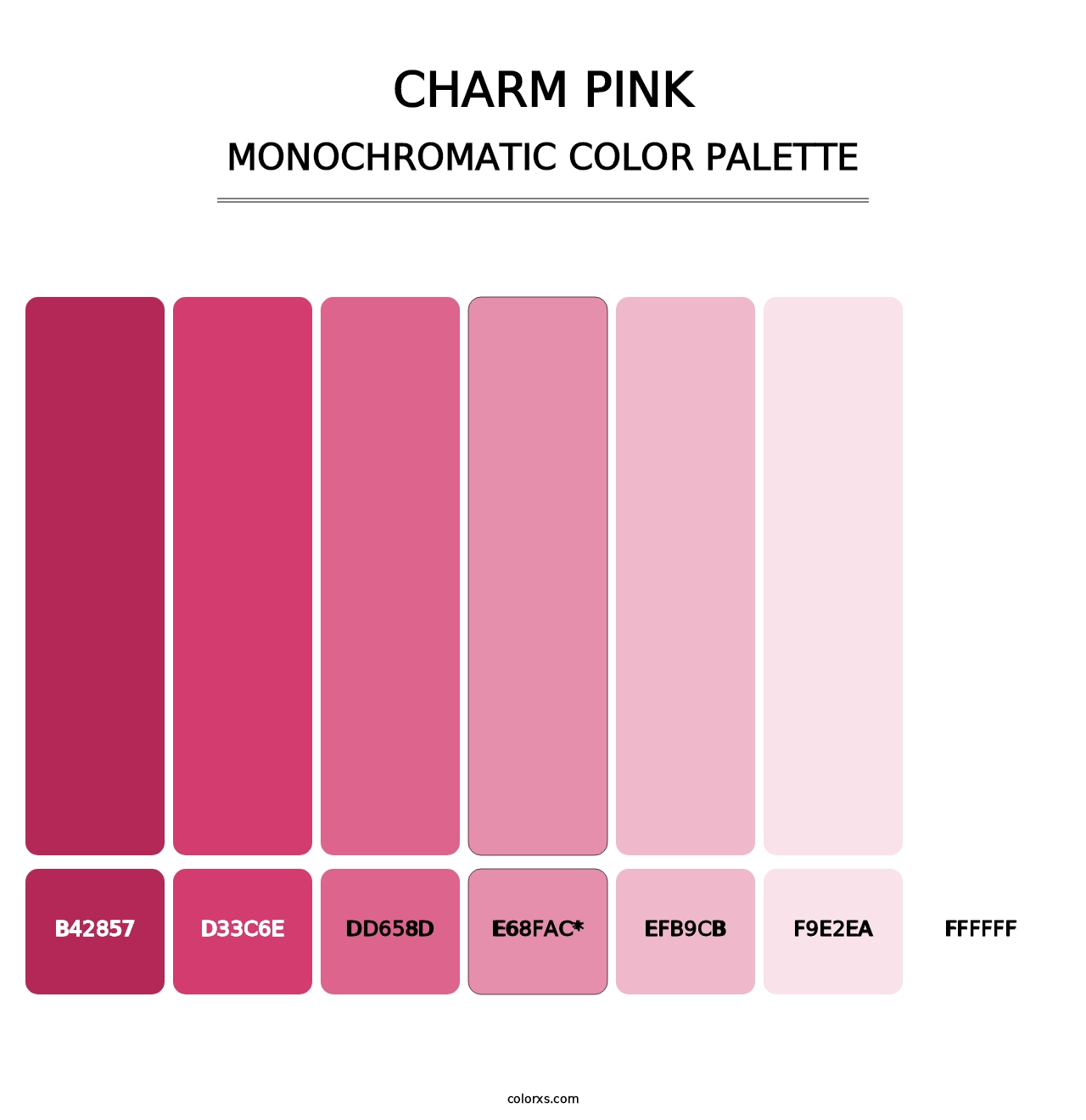 Charm Pink - Monochromatic Color Palette