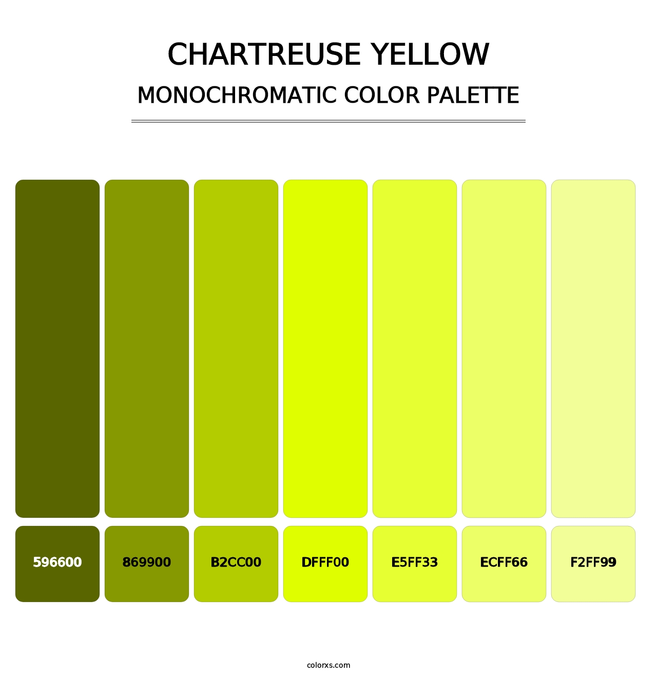 Chartreuse Yellow - Monochromatic Color Palette