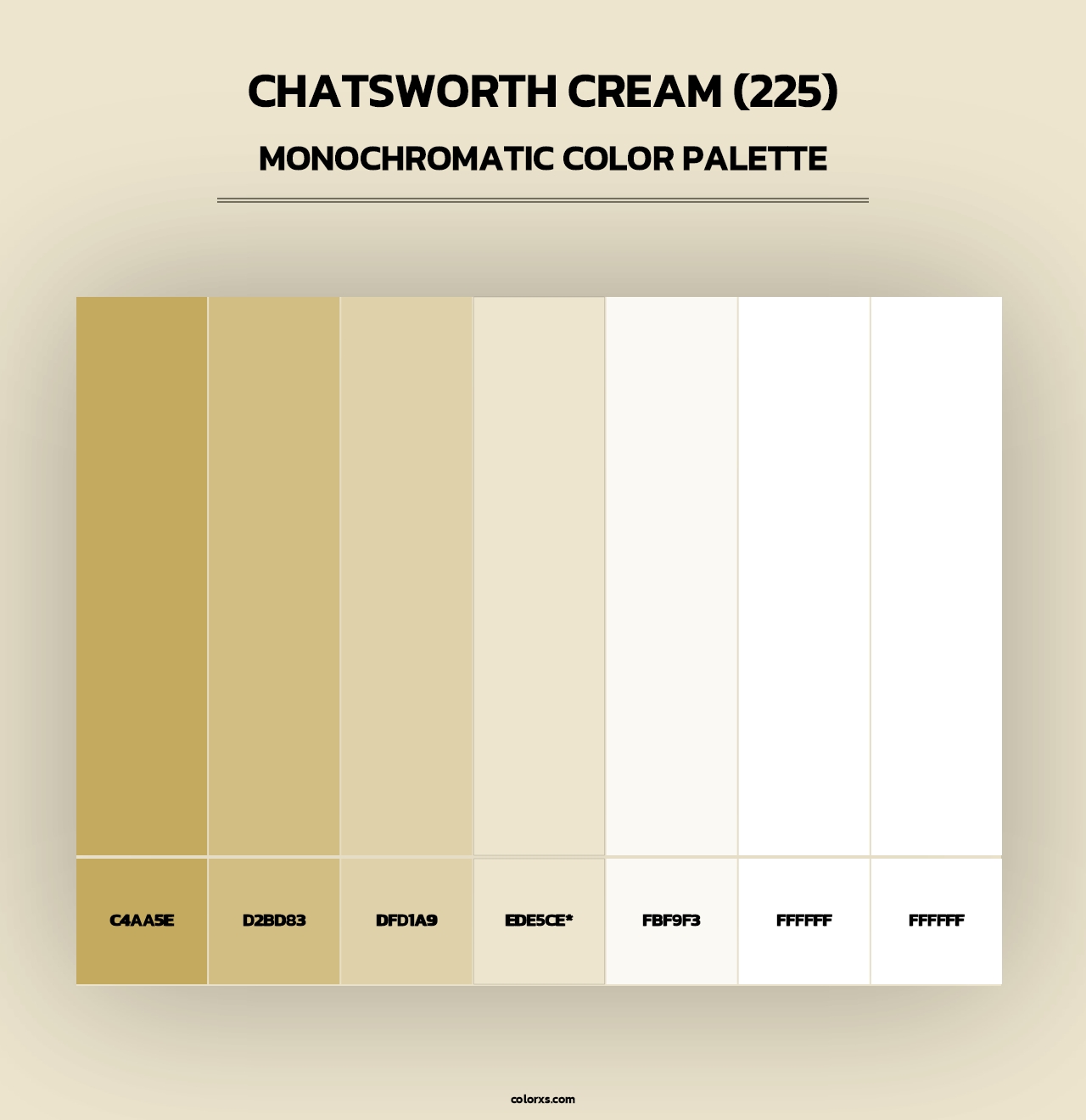 Chatsworth Cream (225) - Monochromatic Color Palette