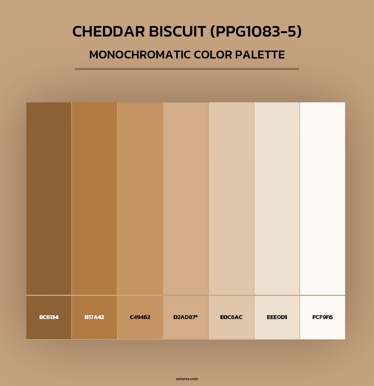 Cheddar Biscuit (PPG1083-5) - Monochromatic Color Palette