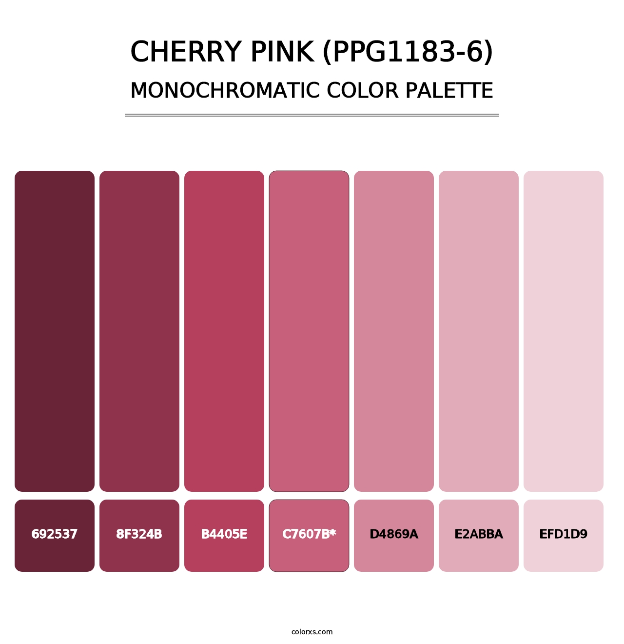 Cherry Pink (PPG1183-6) - Monochromatic Color Palette