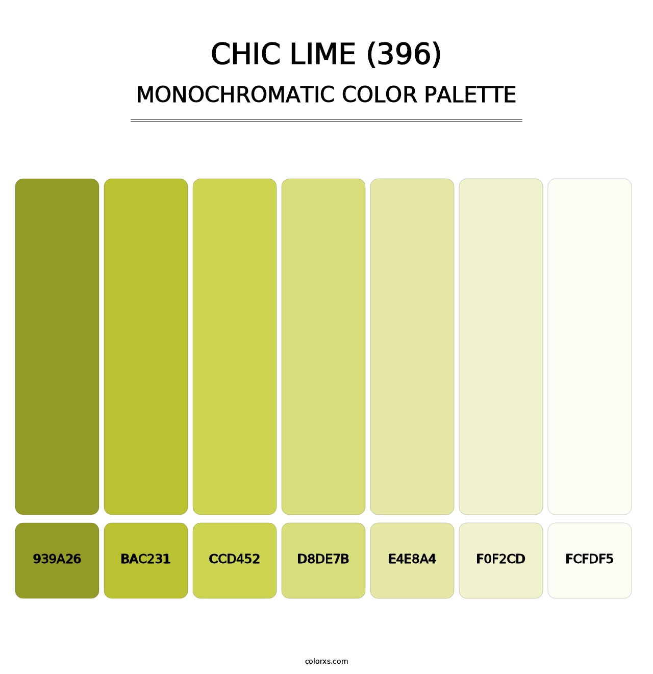Chic Lime (396) - Monochromatic Color Palette