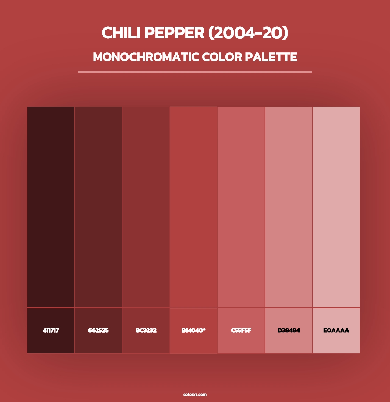 Chili Pepper (2004-20) - Monochromatic Color Palette