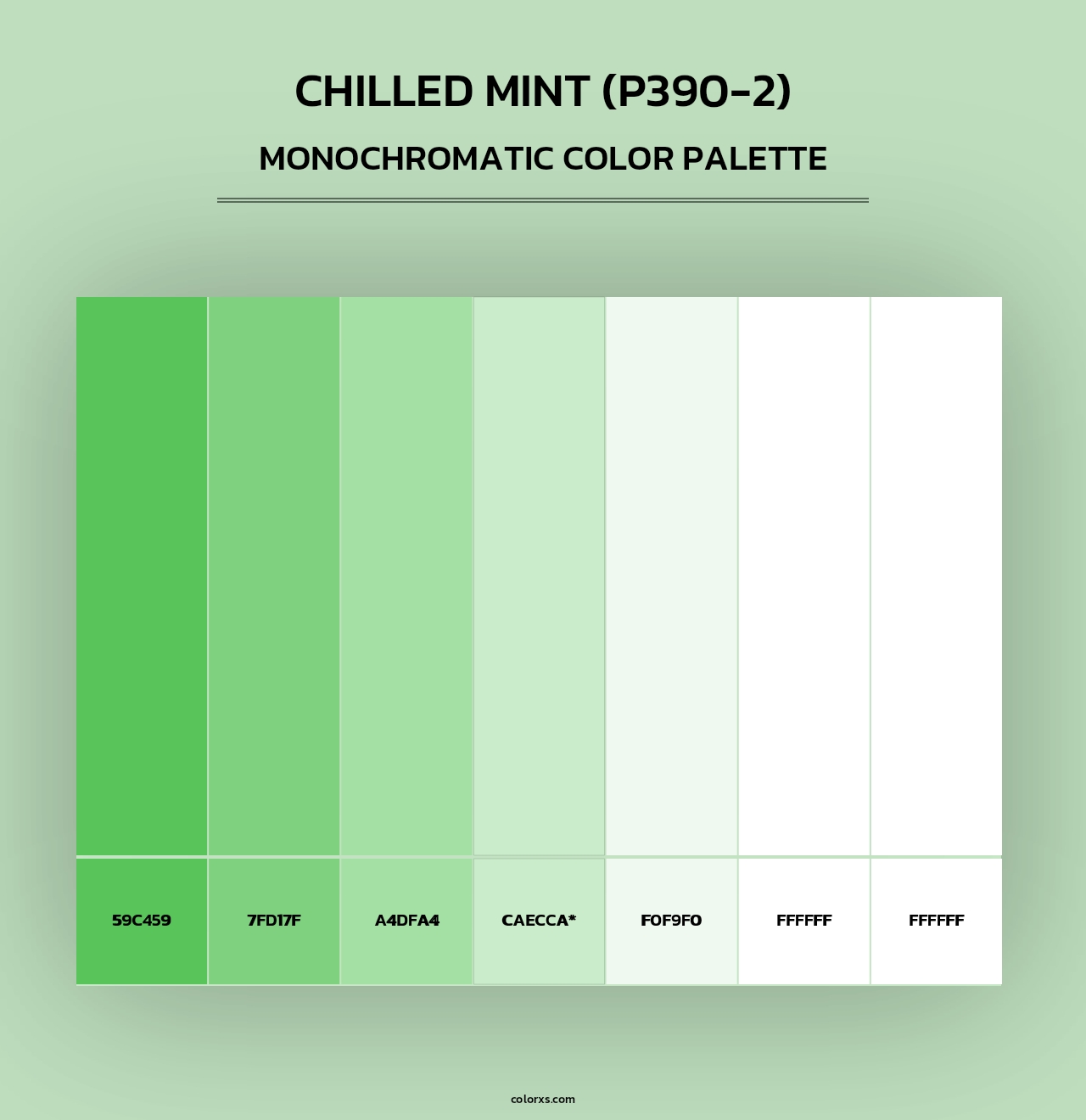 Chilled Mint (P390-2) - Monochromatic Color Palette