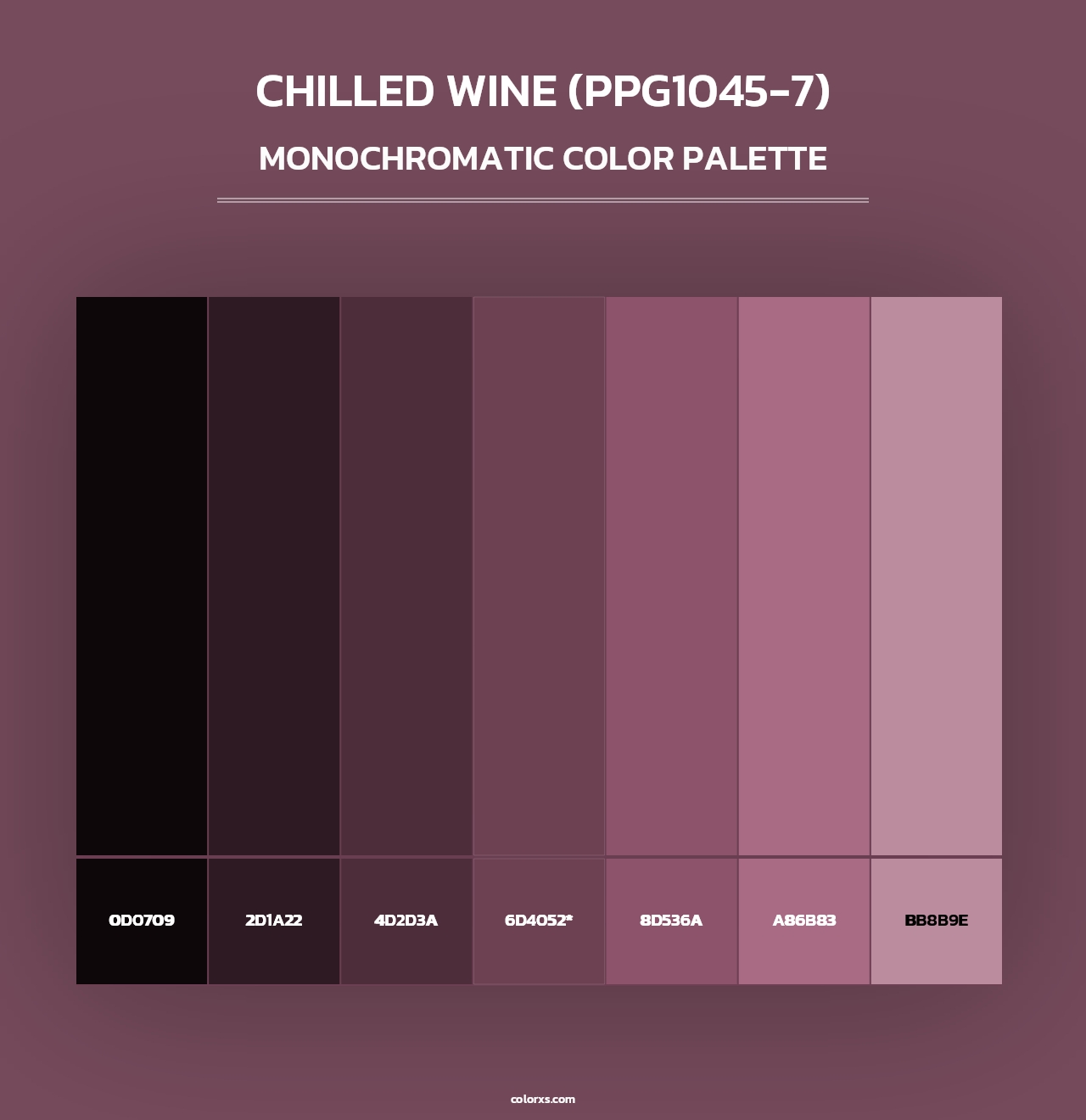 Chilled Wine (PPG1045-7) - Monochromatic Color Palette