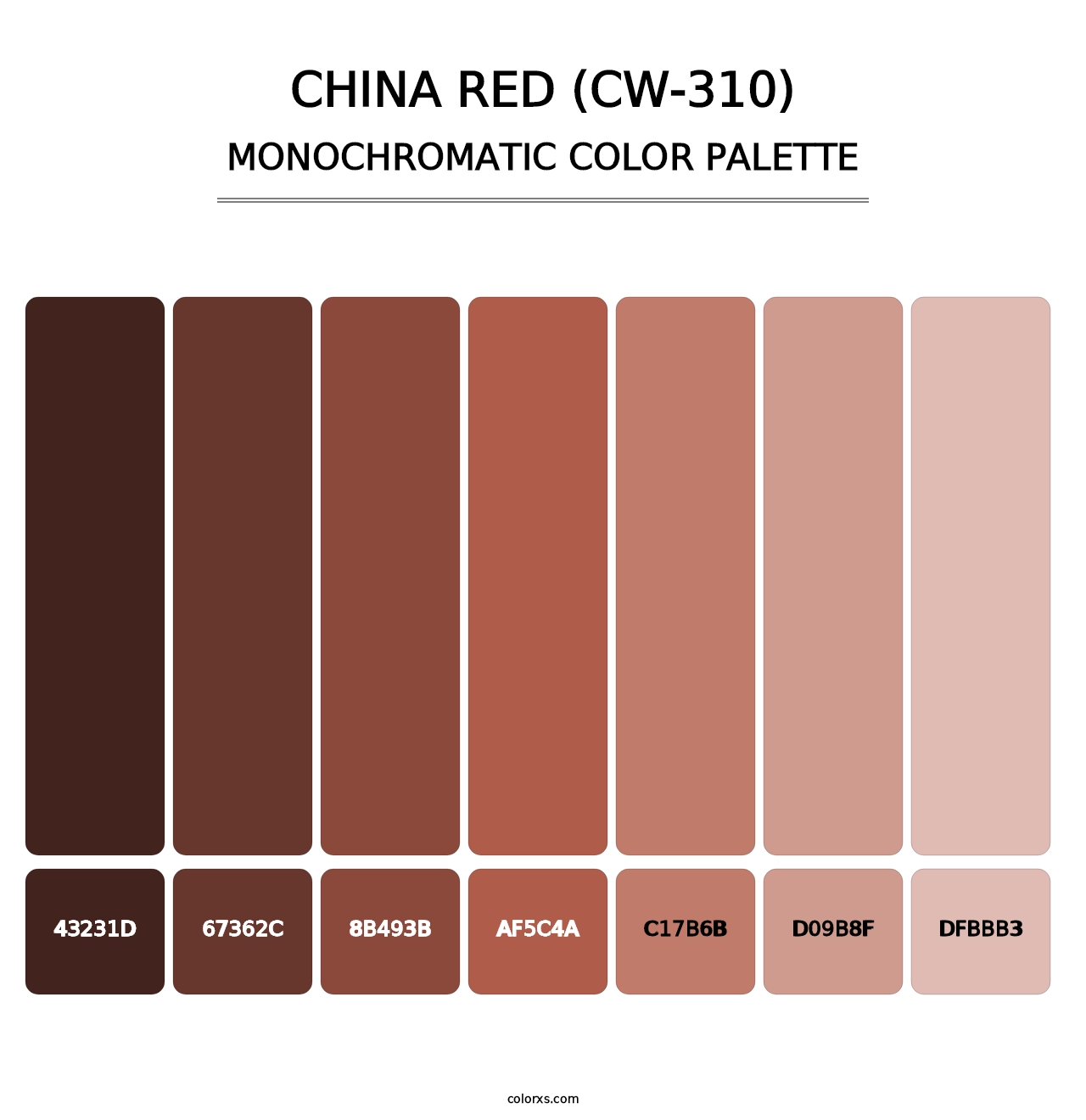 China Red (CW-310) - Monochromatic Color Palette