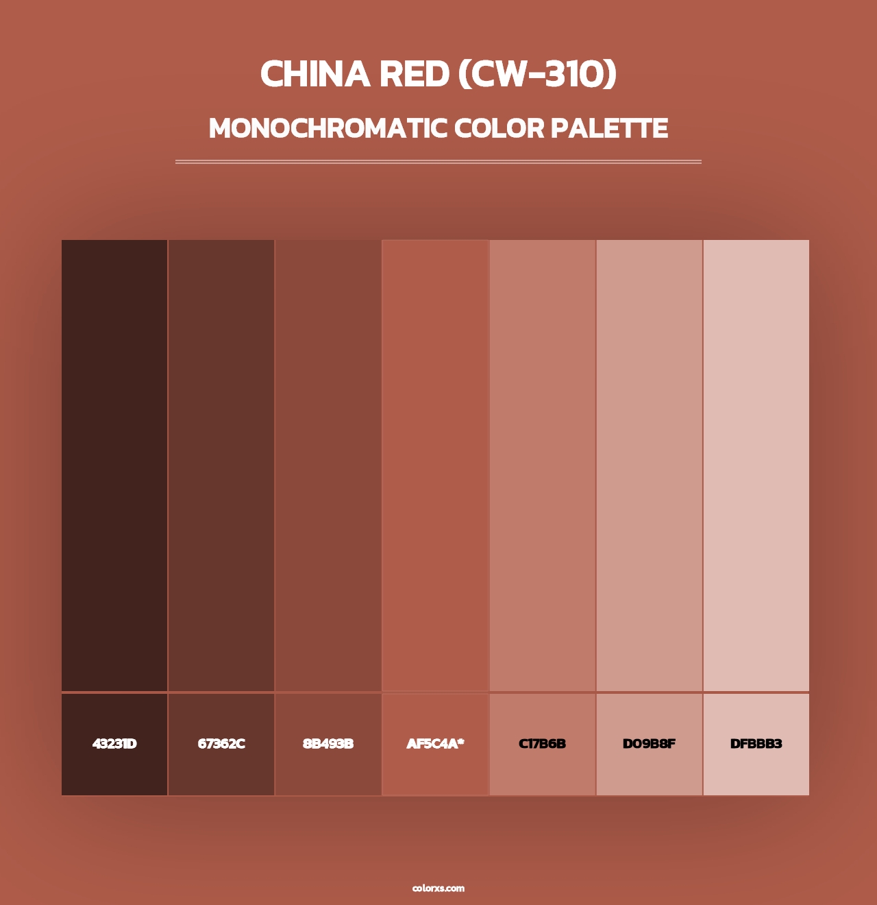 China Red (CW-310) - Monochromatic Color Palette