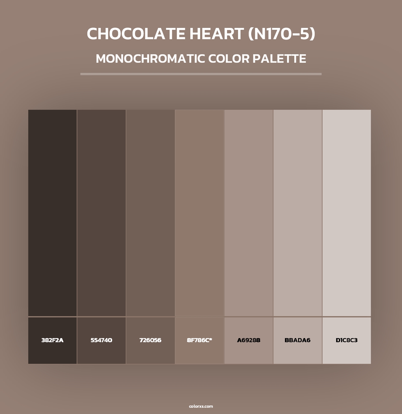 Chocolate Heart (N170-5) - Monochromatic Color Palette