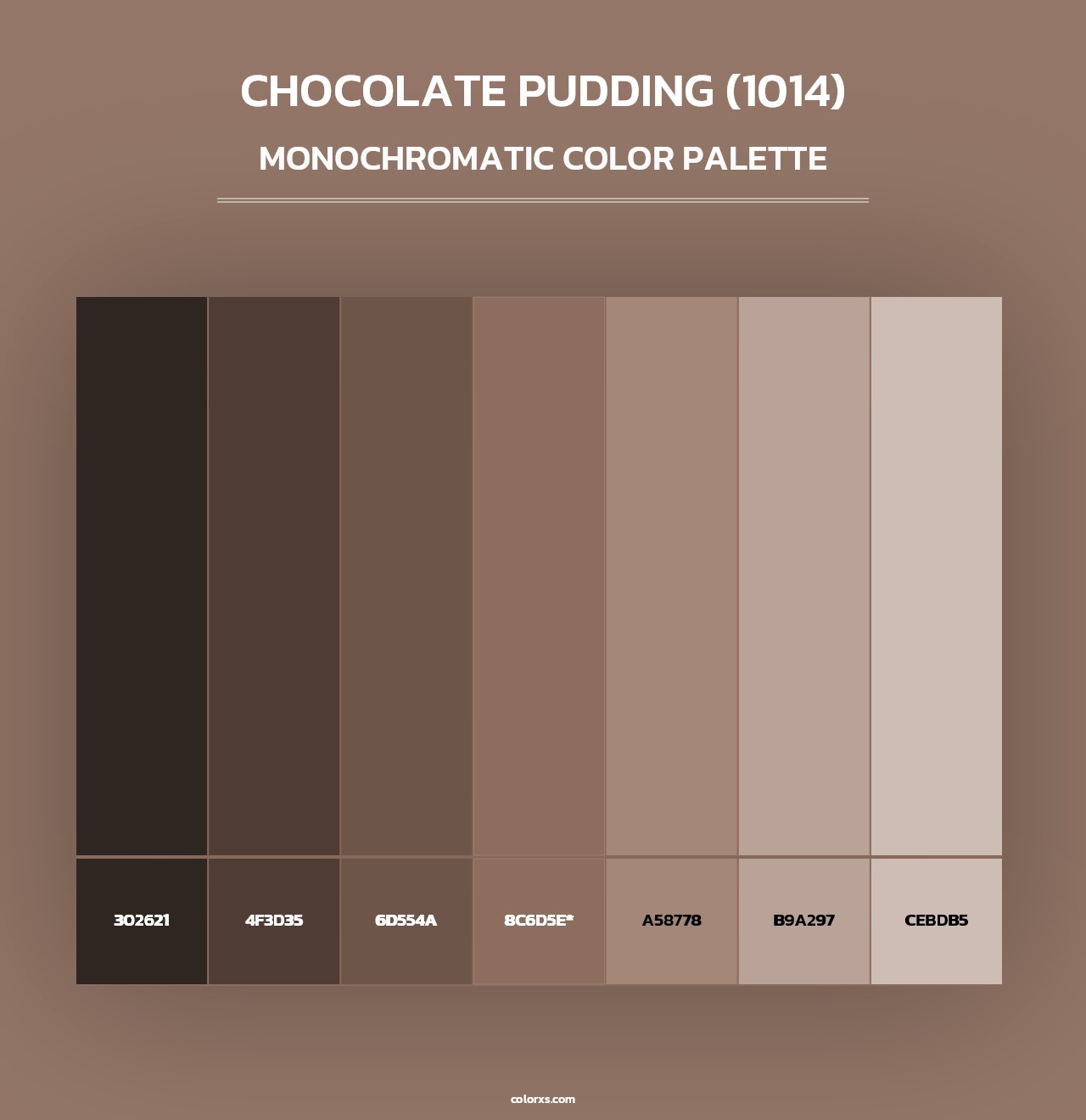 Chocolate Pudding (1014) - Monochromatic Color Palette