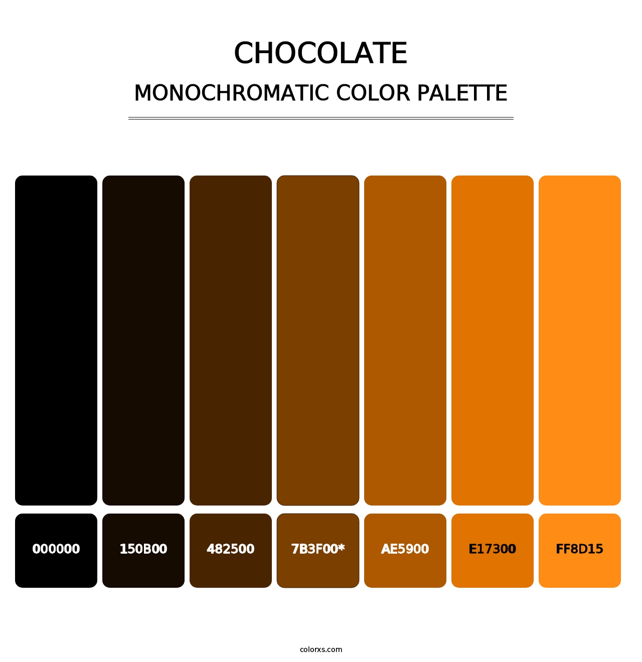Chocolate - Monochromatic Color Palette