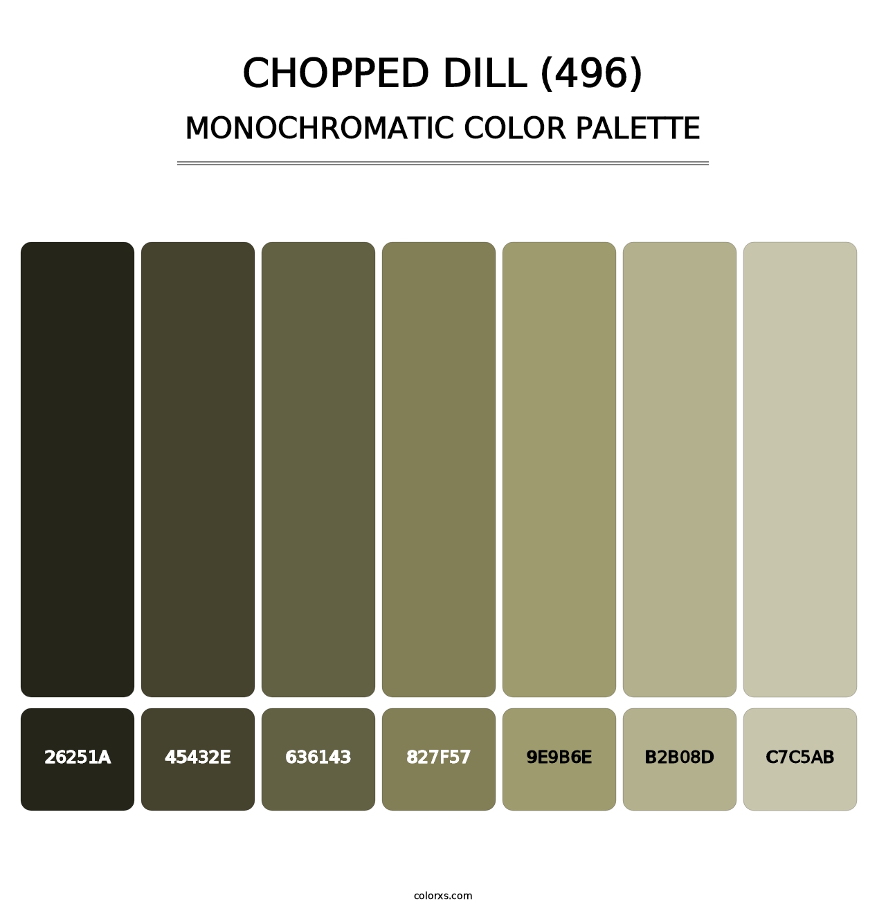 Chopped Dill (496) - Monochromatic Color Palette