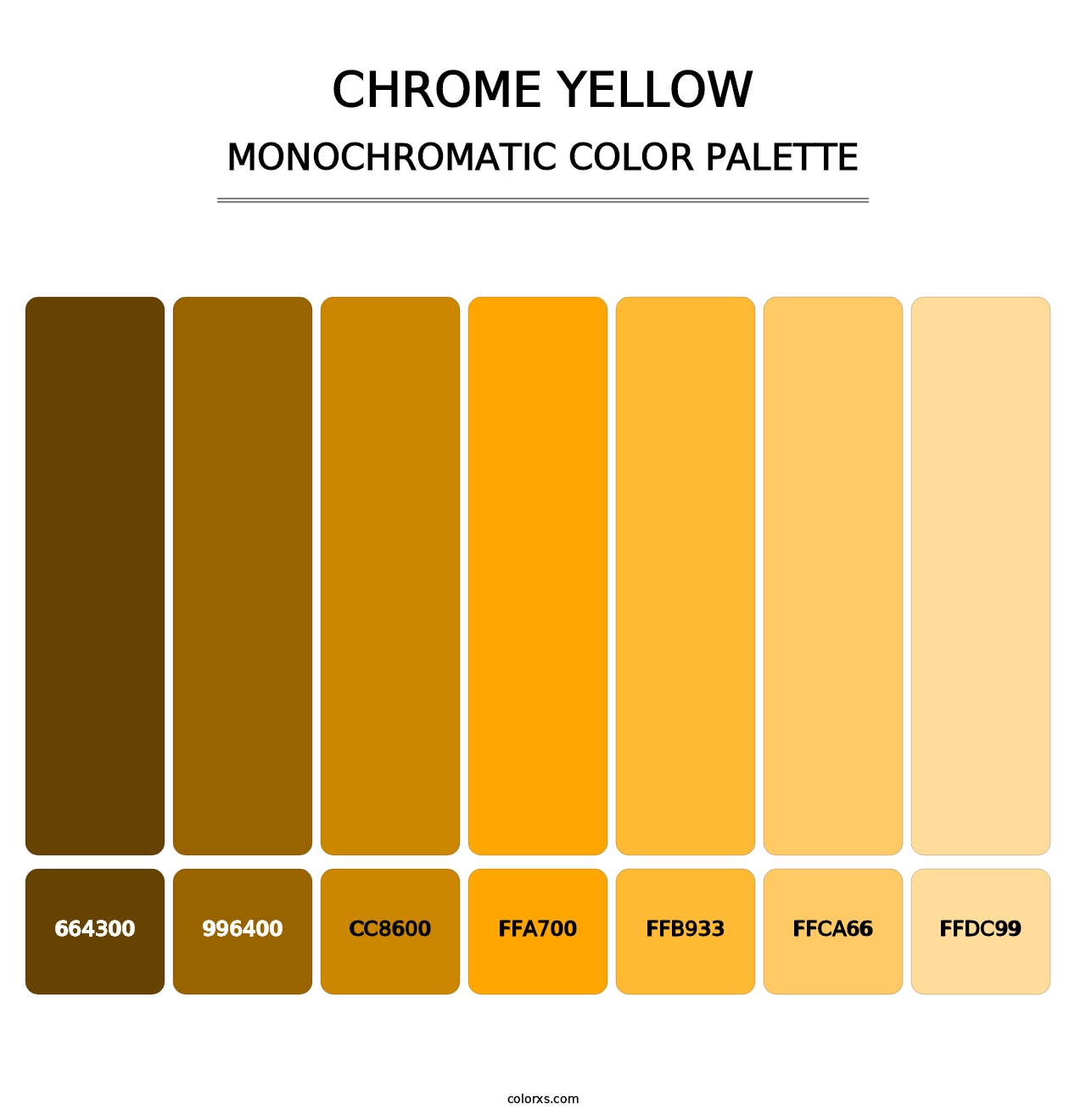 Chrome Yellow - Monochromatic Color Palette