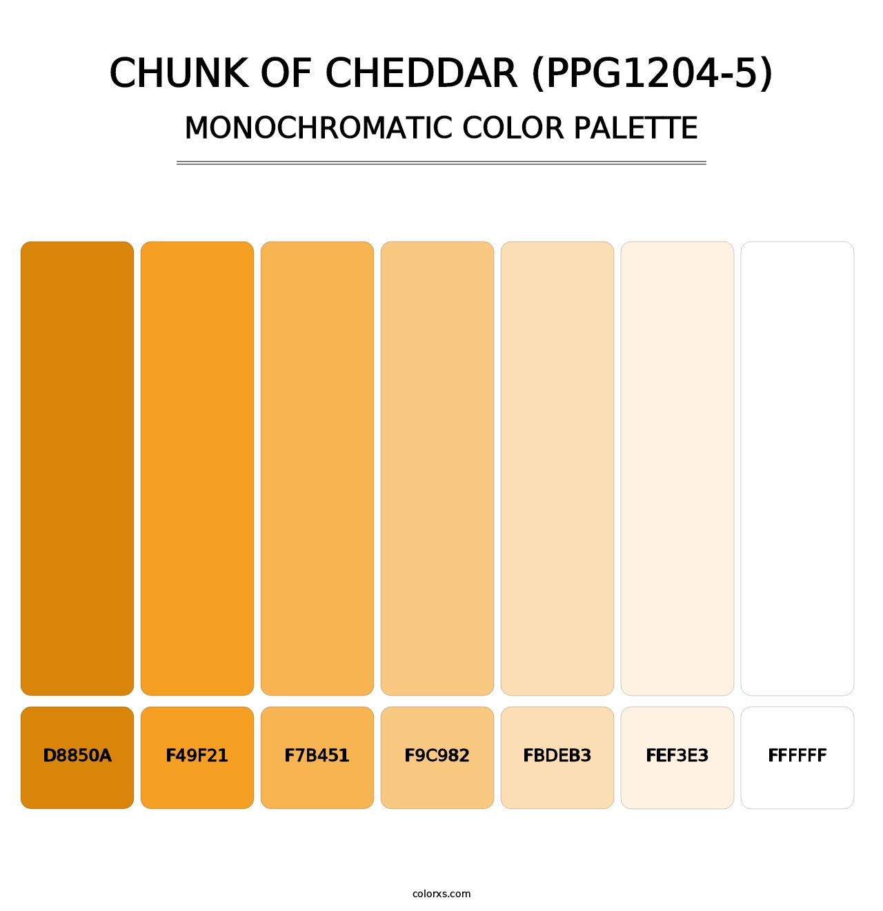 Chunk Of Cheddar (PPG1204-5) - Monochromatic Color Palette