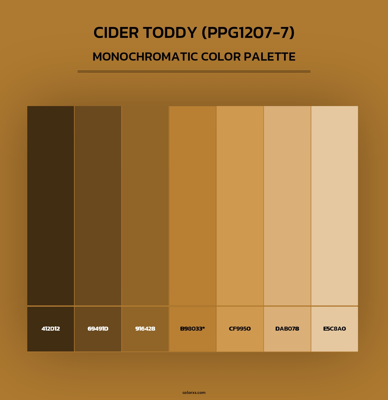 Cider Toddy (PPG1207-7) - Monochromatic Color Palette