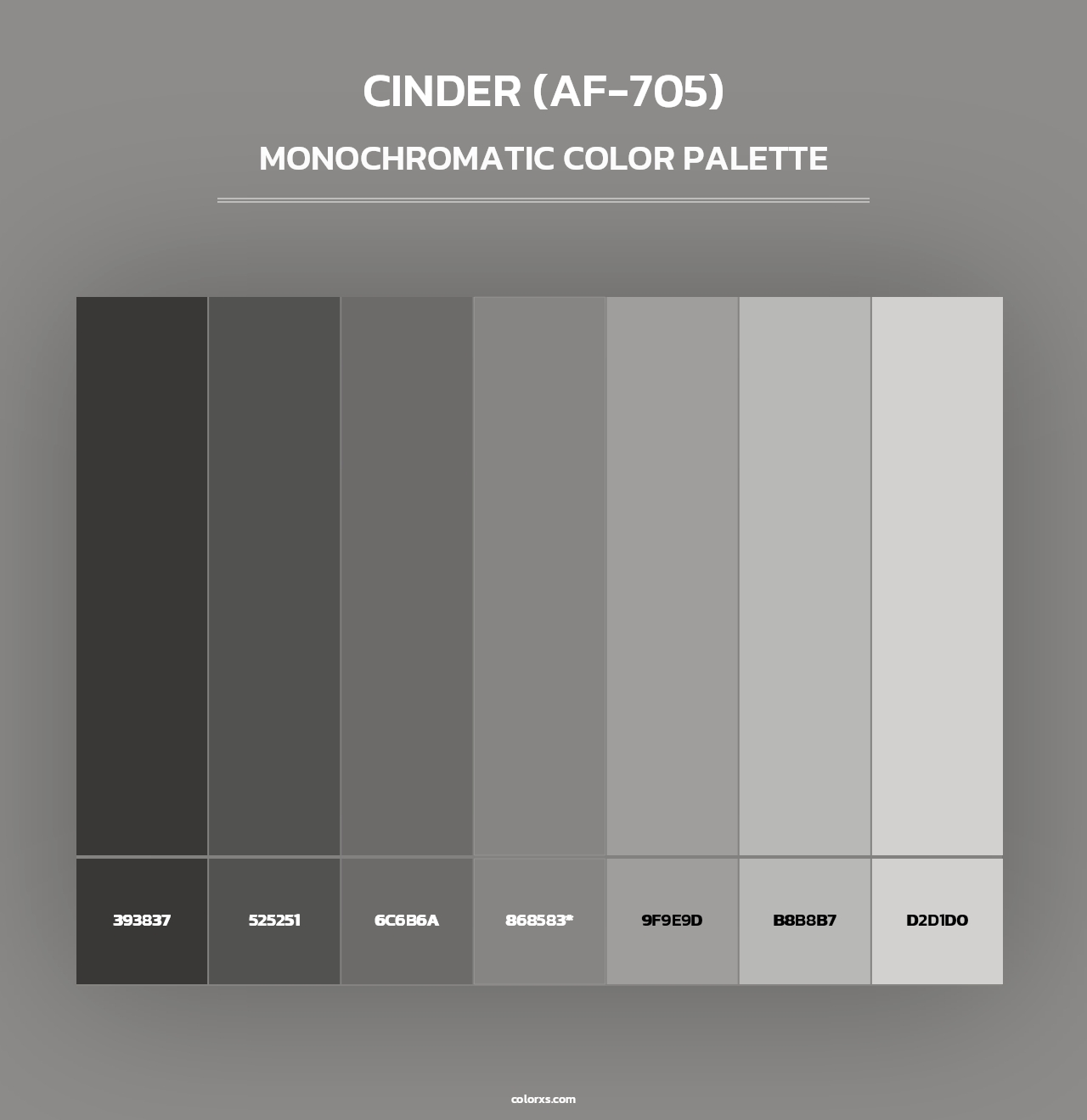 Cinder (AF-705) - Monochromatic Color Palette