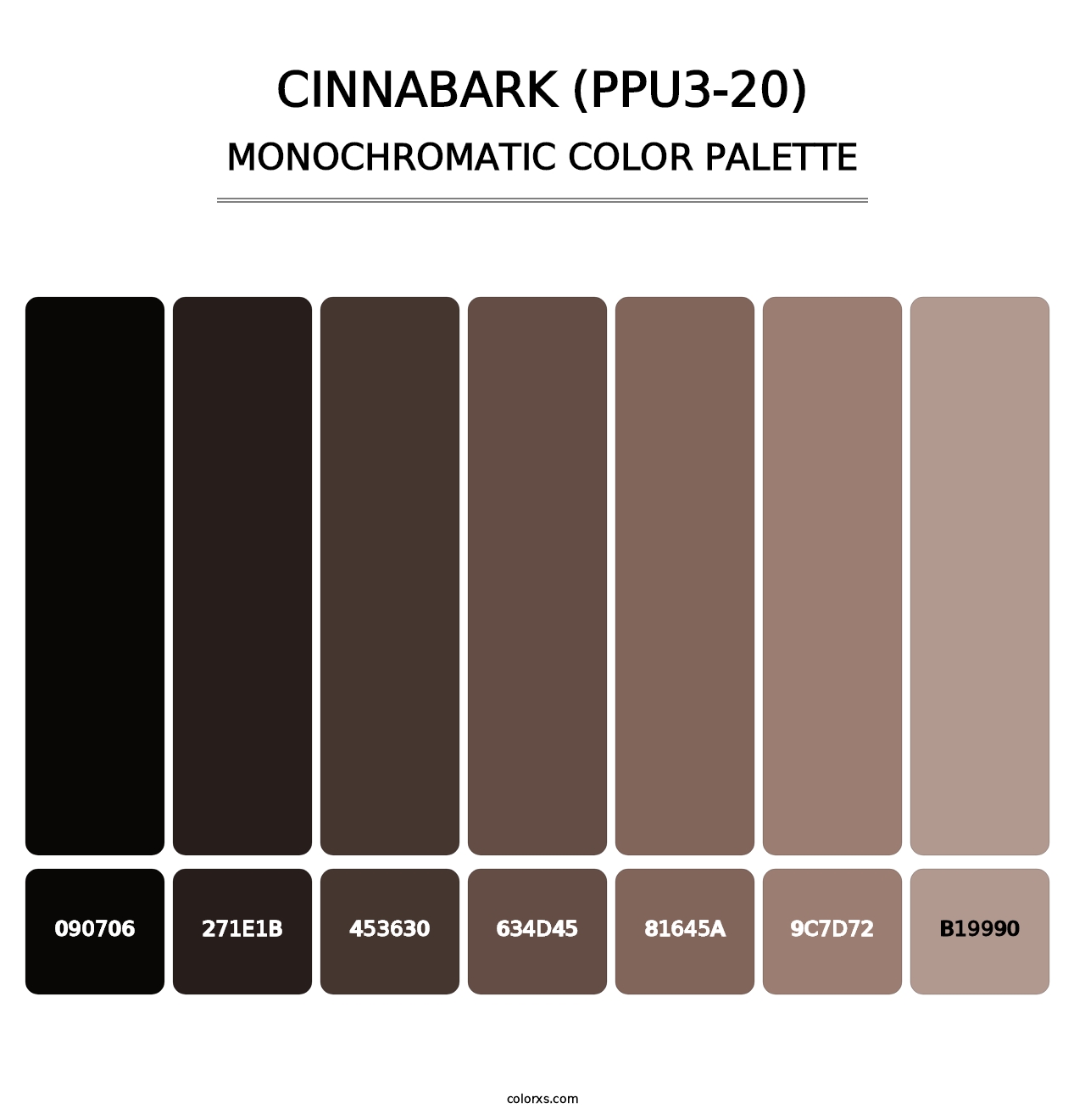 Cinnabark (PPU3-20) - Monochromatic Color Palette