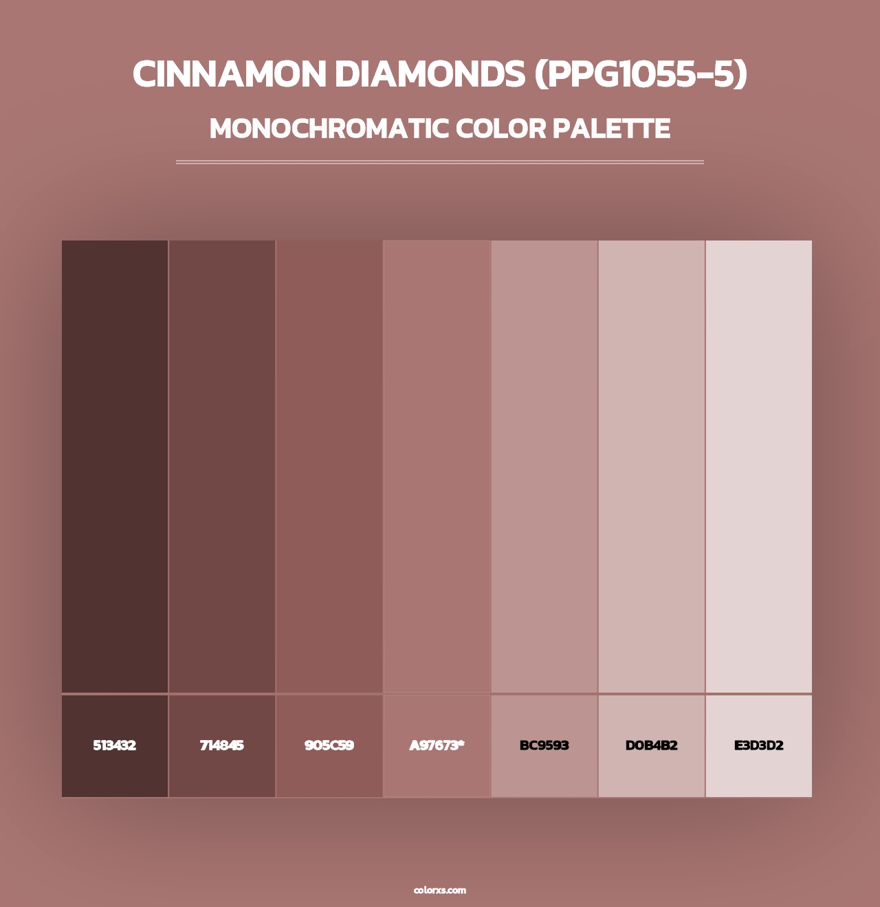 Cinnamon Diamonds (PPG1055-5) - Monochromatic Color Palette