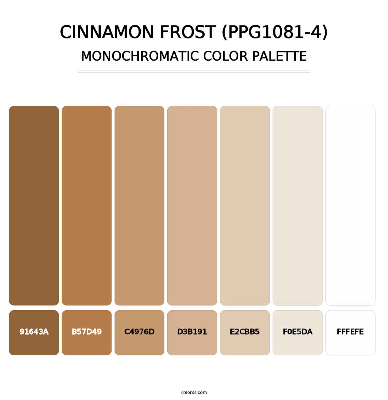Cinnamon Frost (PPG1081-4) - Monochromatic Color Palette