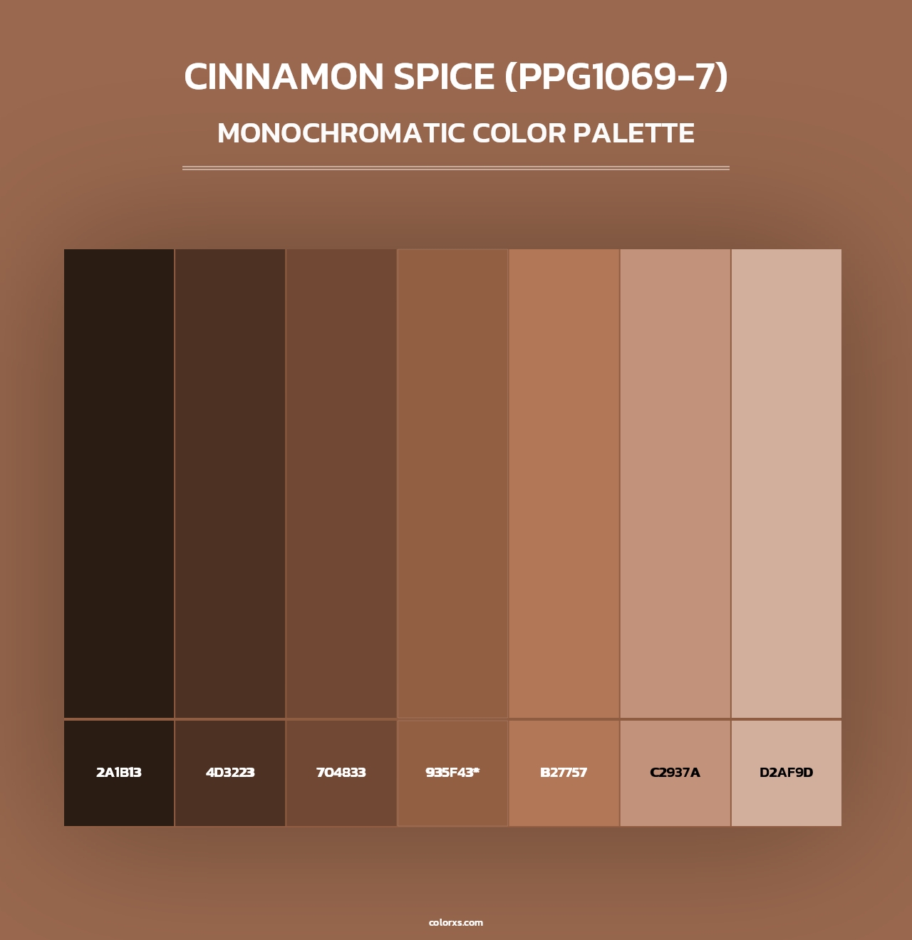 Cinnamon Spice (PPG1069-7) - Monochromatic Color Palette
