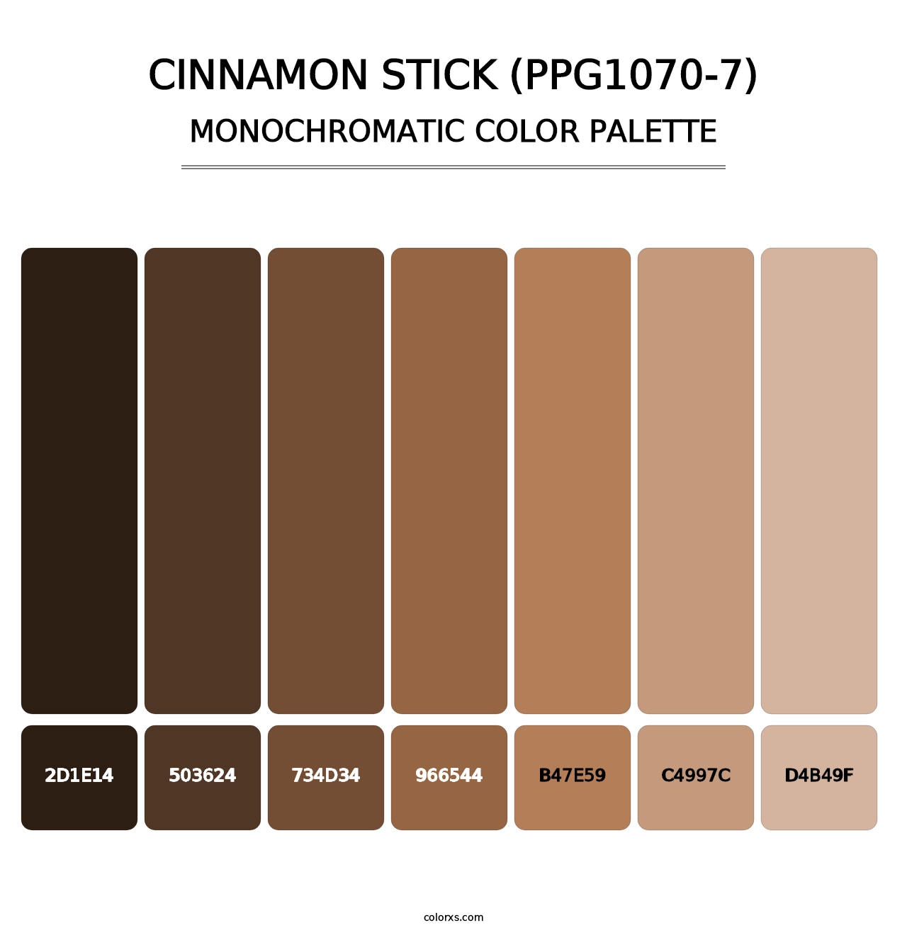 Cinnamon Stick (PPG1070-7) - Monochromatic Color Palette