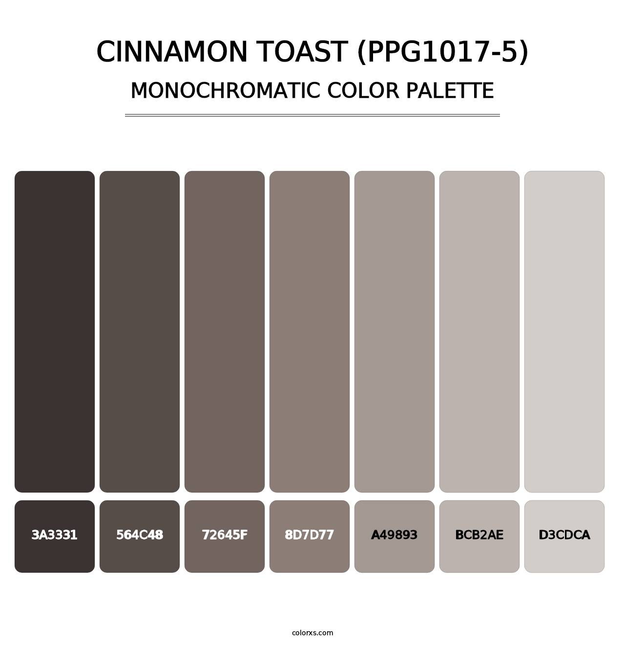 Cinnamon Toast (PPG1017-5) - Monochromatic Color Palette
