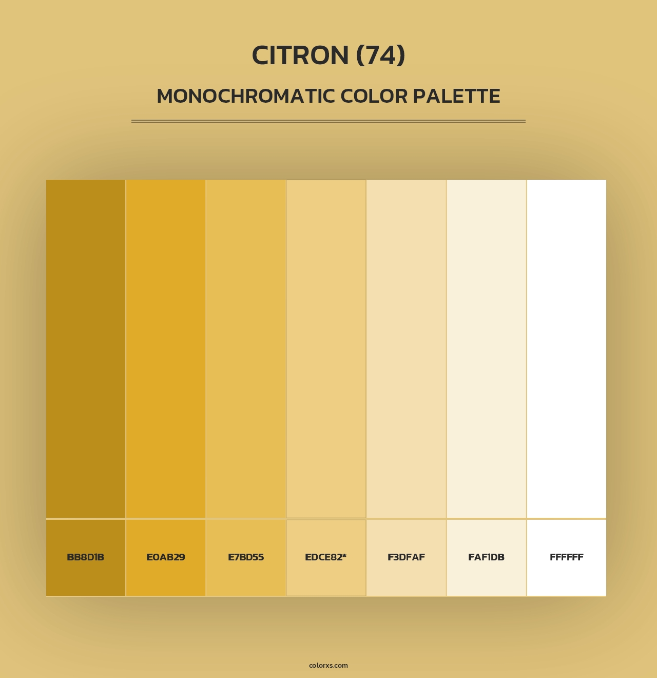 Citron (74) - Monochromatic Color Palette