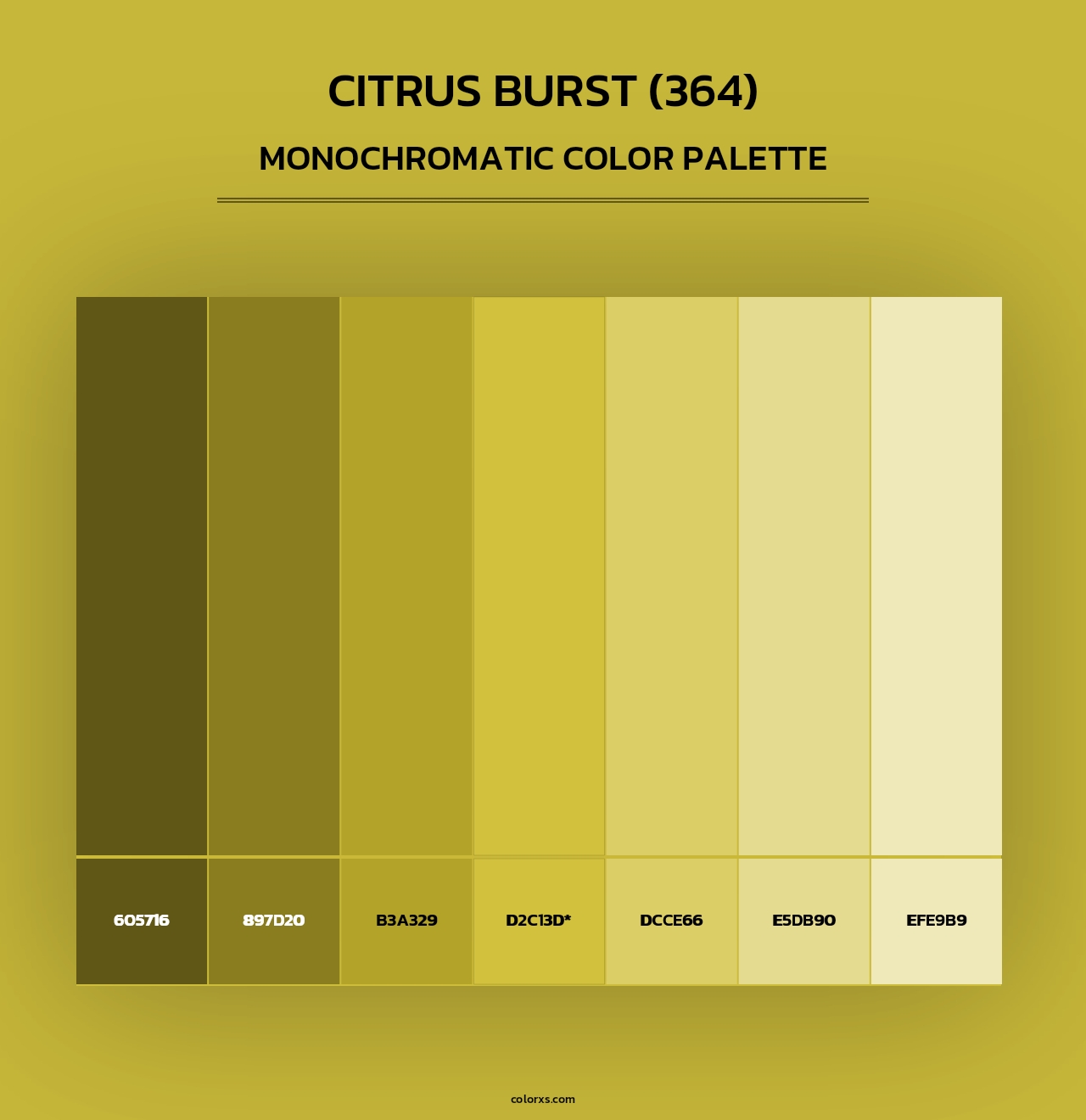Citrus Burst (364) - Monochromatic Color Palette