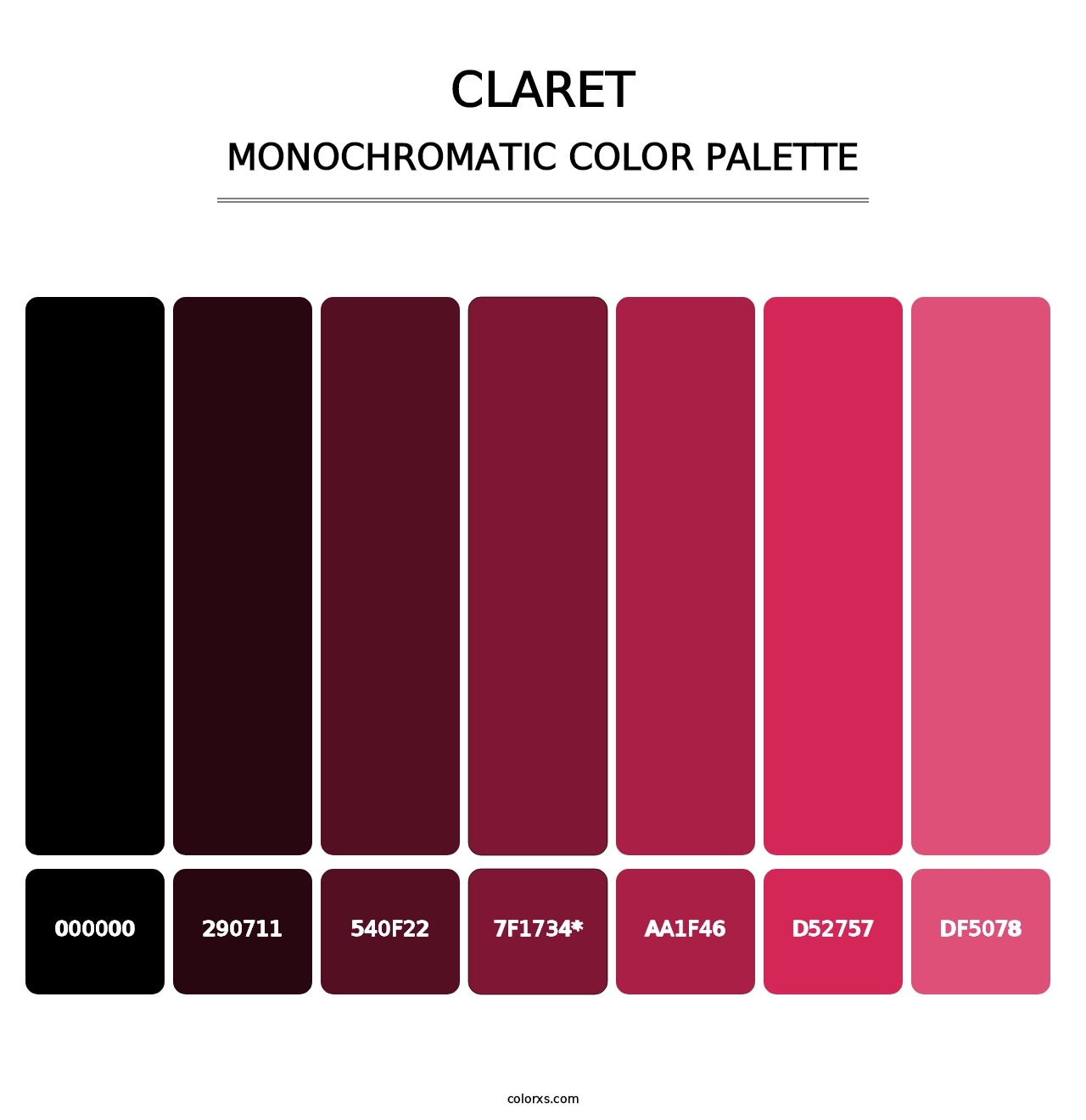 Claret - Monochromatic Color Palette