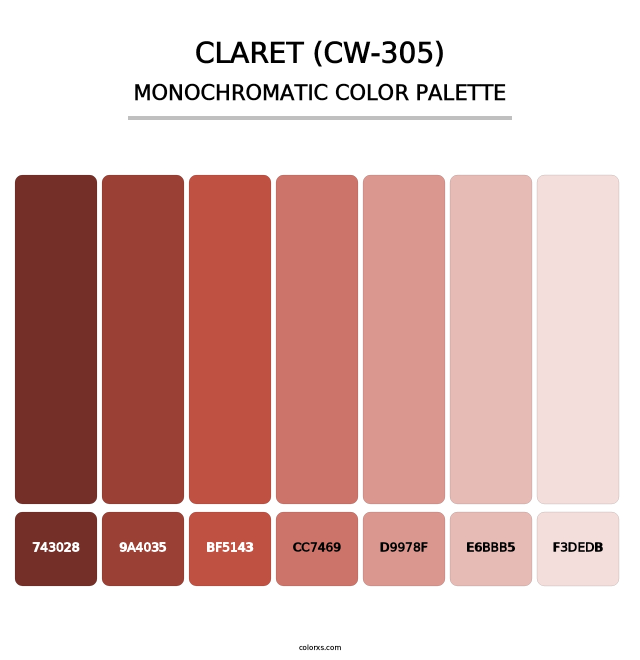 Claret (CW-305) - Monochromatic Color Palette