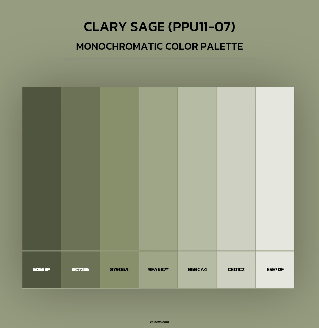 Clary Sage (PPU11-07) - Monochromatic Color Palette