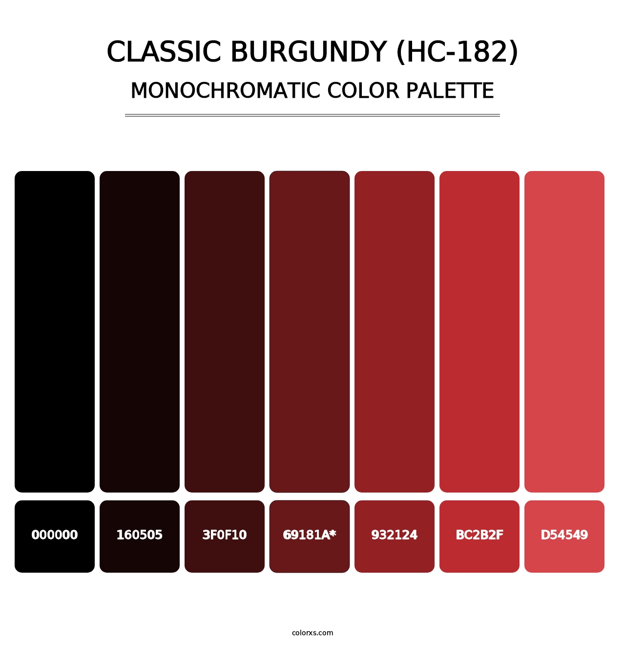 Classic Burgundy (HC-182) - Monochromatic Color Palette