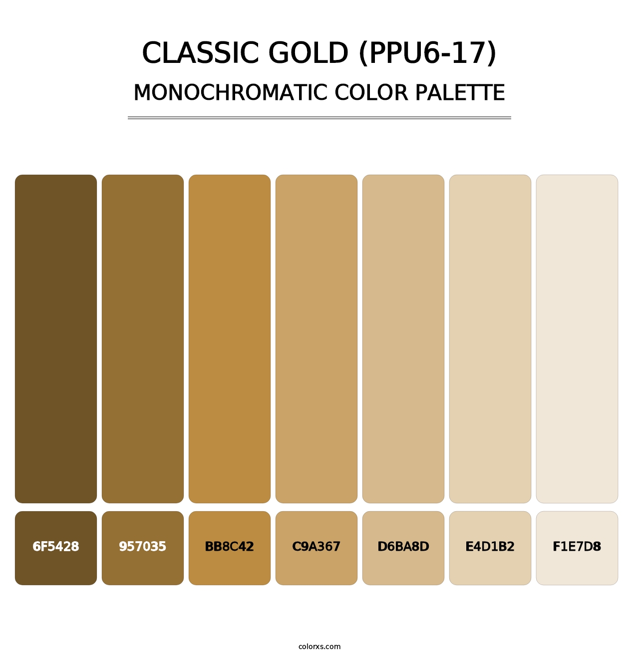 Classic Gold (PPU6-17) - Monochromatic Color Palette
