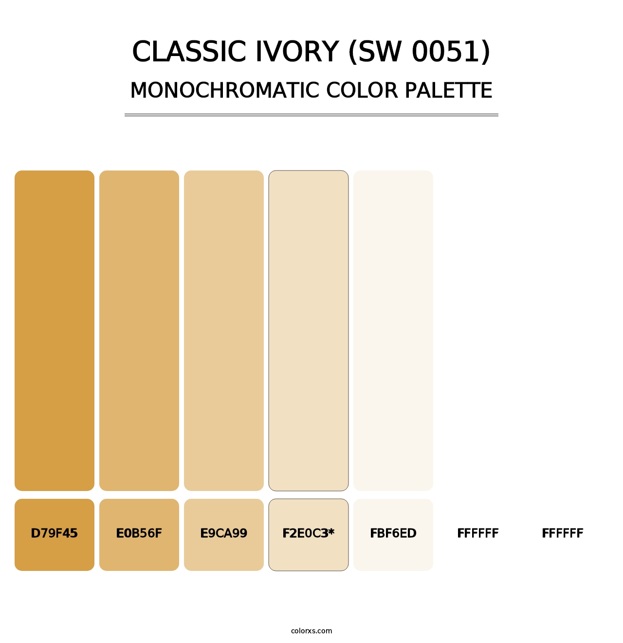 Classic Ivory (SW 0051) - Monochromatic Color Palette