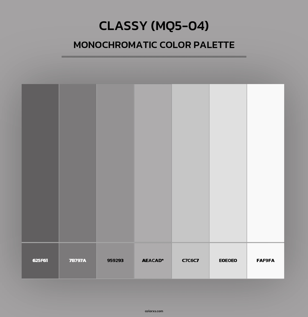 Classy (MQ5-04) - Monochromatic Color Palette