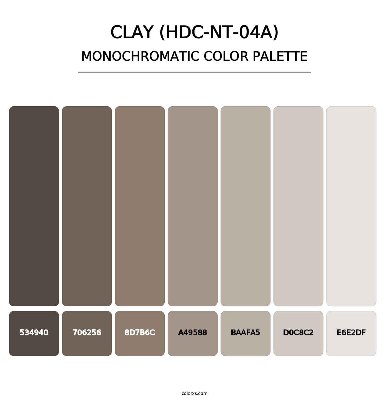 Clay (HDC-NT-04A) - Monochromatic Color Palette
